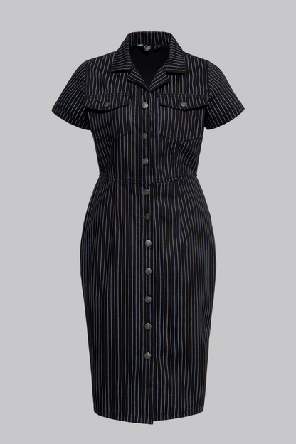 Denim Pinstripe Dress