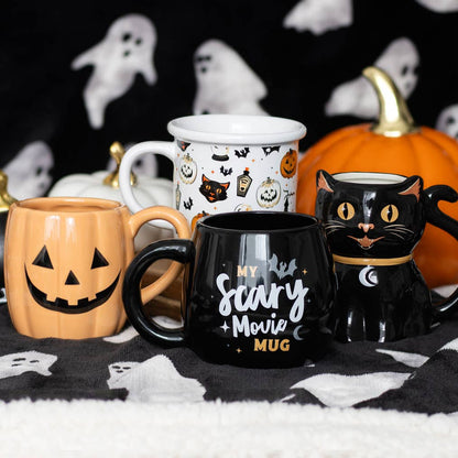 Spooky Black Cat Shaped Halloween Mug