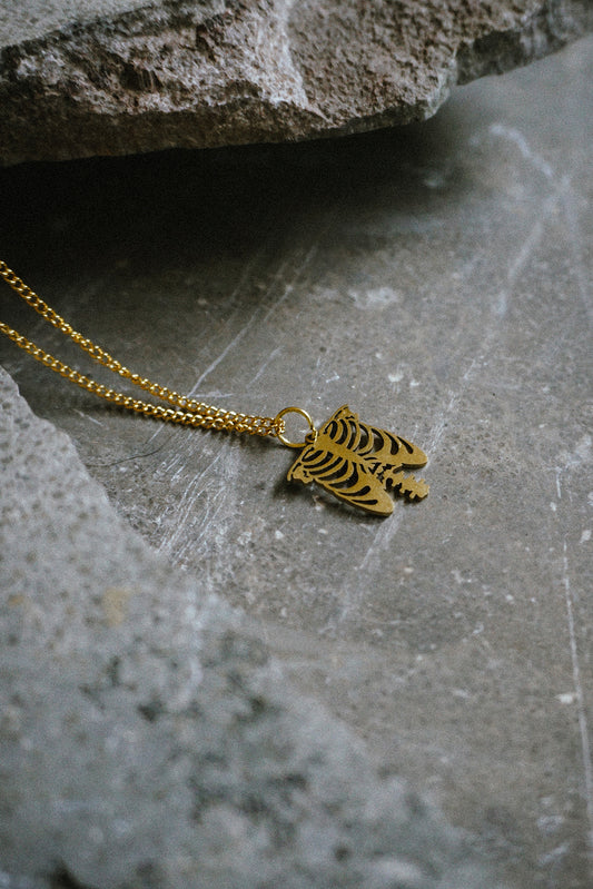 Ribcage Necklace Gold