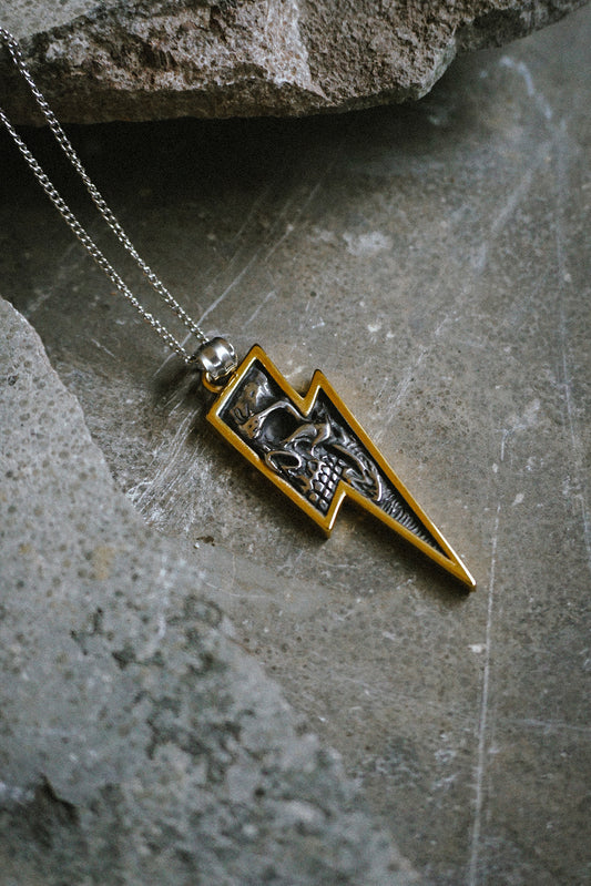 Lightning Skull Necklace