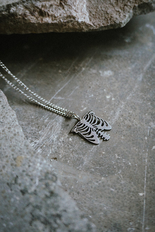 Ribcage Necklace Silver