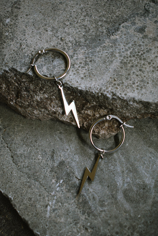 Lightning Earrings Silver