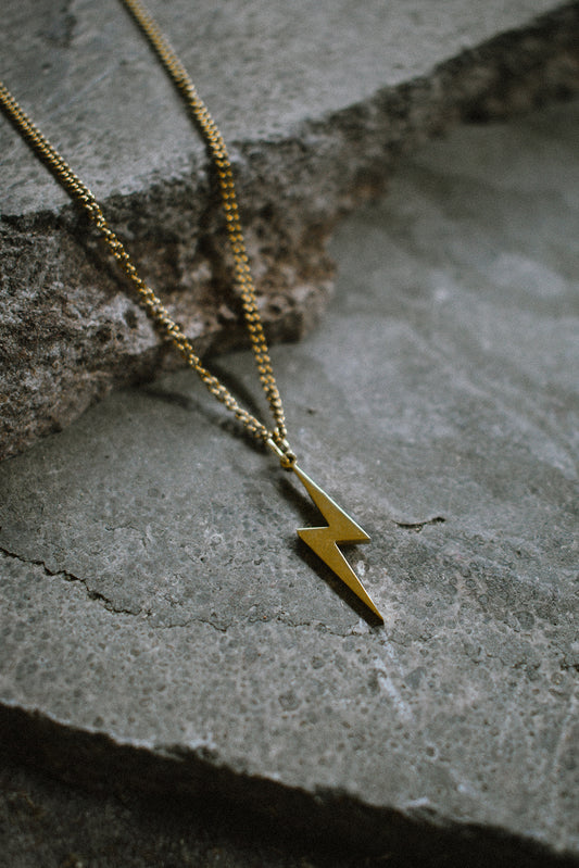 Lightning Necklace Gold