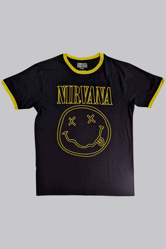 Nirvana Smiley Ringer Shirt
