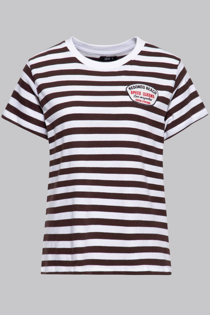 Striped Shirt Speed Queens - Brown & White (Ladies Fit)